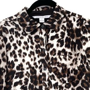 DVF SHIRT DRESS SNOW CHEETAH PRINT  SIZE 4